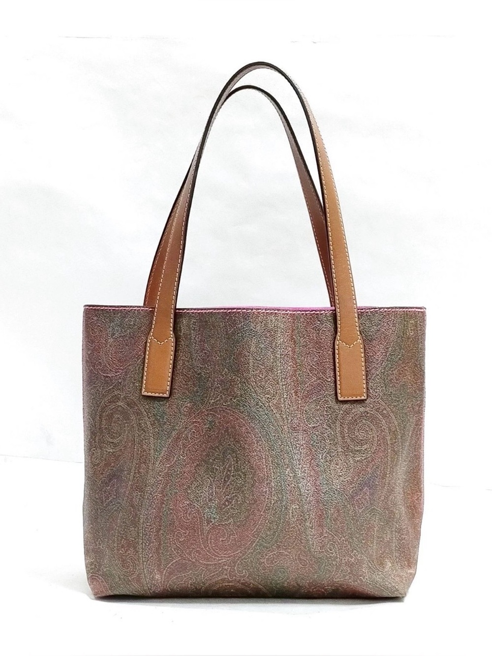 ETRO Milano Paisley Jacquard Tote Bag - Pink Interior - Made in Italy